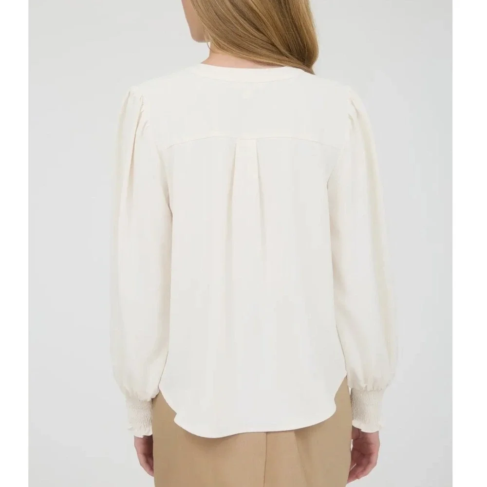 Romantic Tie Neck Blouse Long Sleeve Dark‎ Academia Office Siren Plus 2X NWOT